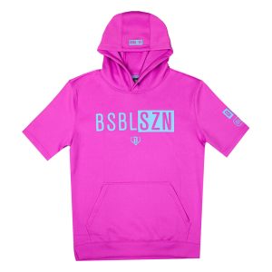 BSBL-SZN Youth Short Sleeve Hoodie V3 Cotton Candy Pink