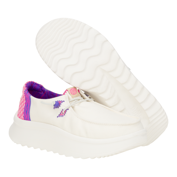 Wendy Peak Chambray Woven - White/Pink - Image 3
