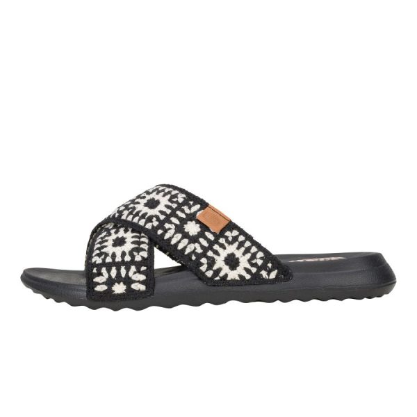 Christi Slide Cottage Crochet - Black/White - Image 8